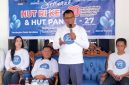 Ketwil PAN Malut, Dr. Kasman H. Ahmad, S.Ag., M.Pd, saat beri sambutan pada pembagian sembako di sekertariat PAN Malut 
