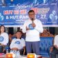 Ketwil PAN Malut, Dr. Kasman H. Ahmad, S.Ag., M.Pd, saat beri sambutan pada pembagian sembako di sekertariat PAN Malut 