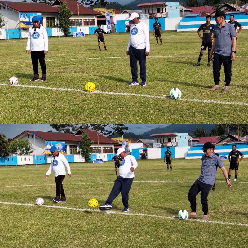 Buka turnamen PAN Cup I, Ketwil PAN Malut di dampingi Sekwil PAN Malut dan mantan Bupati Halut.