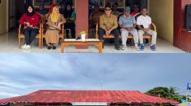 Camat Kecamatan Pulau Ternate (Gamlamo), Royandi Nasir, SH, saat pimpin apel lounching giat HUT RI ke-80 
