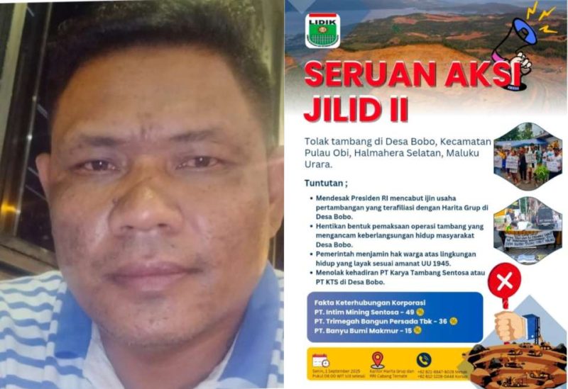 Ketua LSM LIDIK Malut, Syamsul Hamja (Seruan Aksi tolak tambang di Desa Bobo, Pulau Obi)