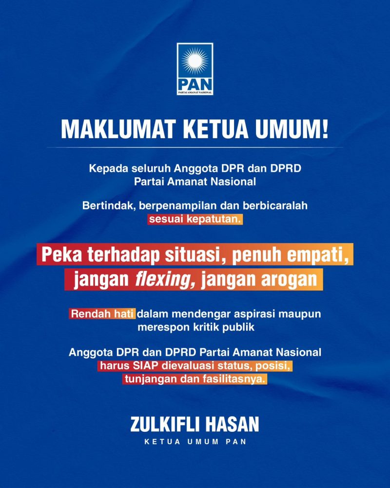 Maklumat Ketum DPP PAN (istimewa)