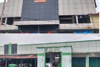 Tampak luar gedung pasar Bastiong dan gedung pasar Syariah Sasa