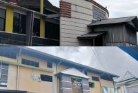 Tampak depan gedung pasar Higenis Bahari Berkesan dan gedung pasar Rakyat Dufa-dufa Kota Ternate 