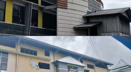 Tampak depan gedung pasar Higenis Bahari Berkesan dan gedung pasar Rakyat Dufa-dufa Kota Ternate 